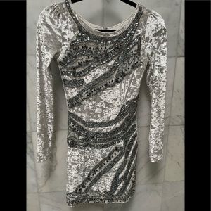 Sequin stretch velvet dress